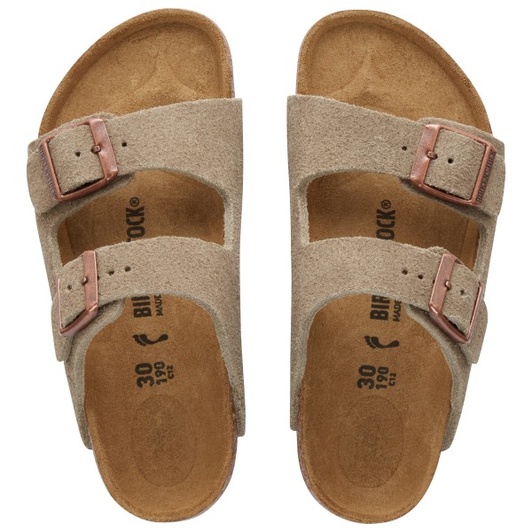 Детские сандалии из замши и кожи Arizona Birkenstock, коричневый — фото 3