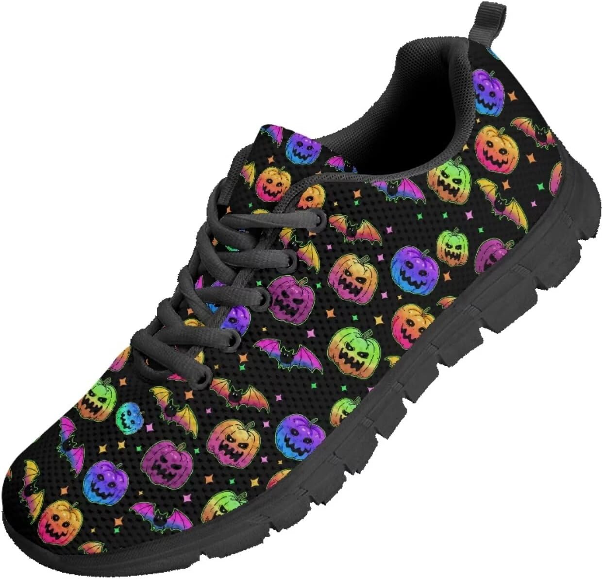 

Мужские кроссовки Funnydude Funny Graphic для тенниса, повседневная обувь для прогулок, легкие осенние кеды, Neon Pumpkin