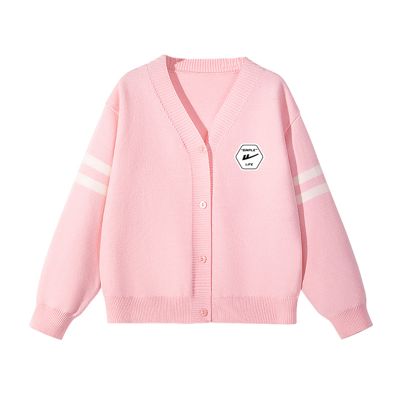 

Детский свитер V-образным вырезом Moderate WARRIOR, розовый/hexagon черный text k