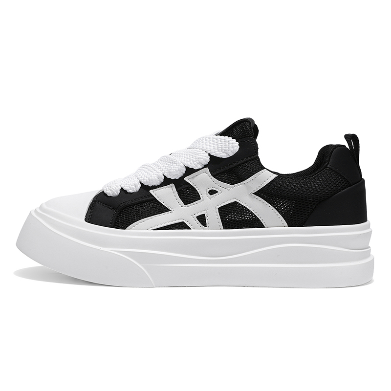 

Magelly Скользоустойчивые износостойкие дышащие мужские скейтерские кеды лоу-топ черные, цвет Black