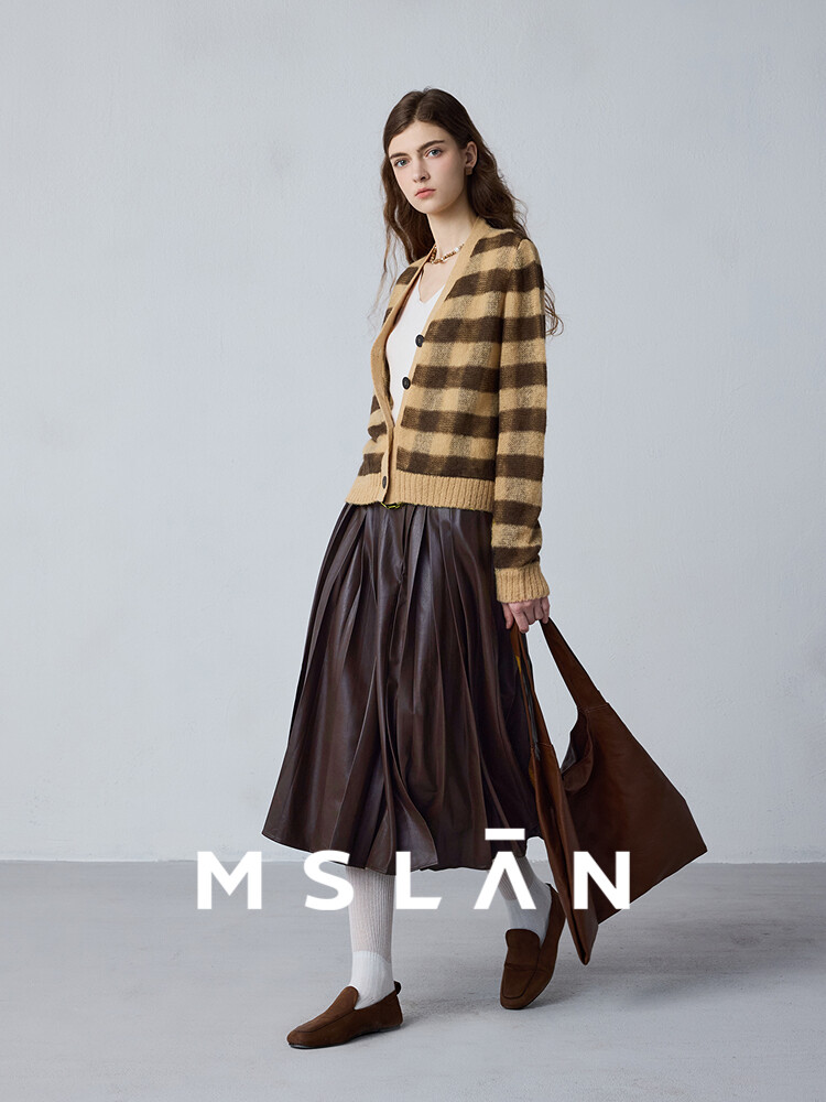 

Кардиган шерстяной Mailard MSlan в клетку, желтый