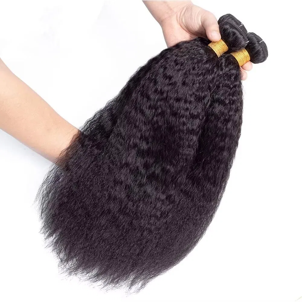 Натуральные бразильские волосы для наращивания 10A Kinky Straight Emol, Natural Black