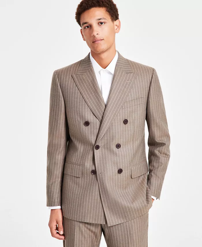 

Мужской двубортный пиджак классического кроя из шерстяной смеси Brooks Brothers, слоновая кость/кремовый