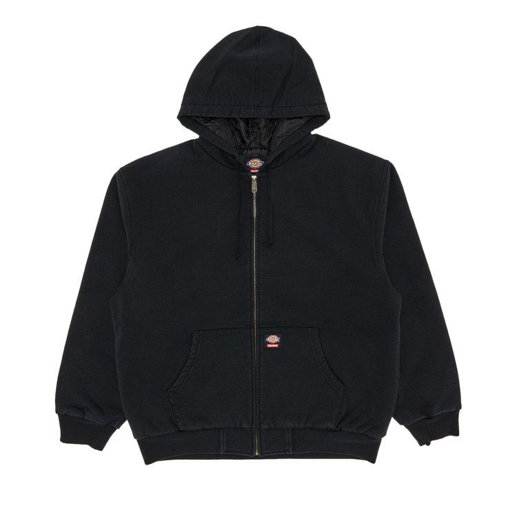 

Толстовка Supreme x Dickies Quilted Lined Zip Up Hooded Sweatshirt, Black