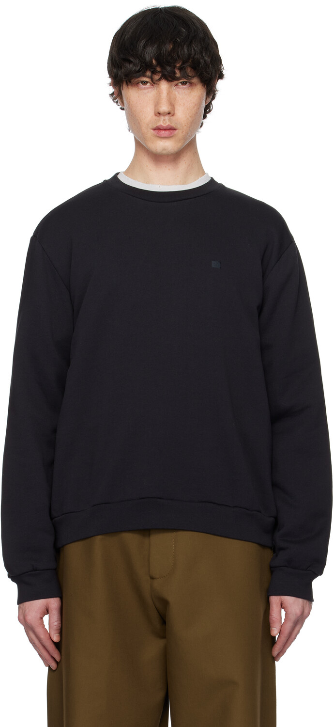 

Флисовая толстовка с круглым вырезом Acne Studios, черный