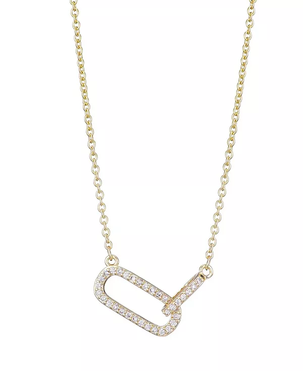 

Ожерелье из золотых звеньев с кубическими цирконами Adornia, gold