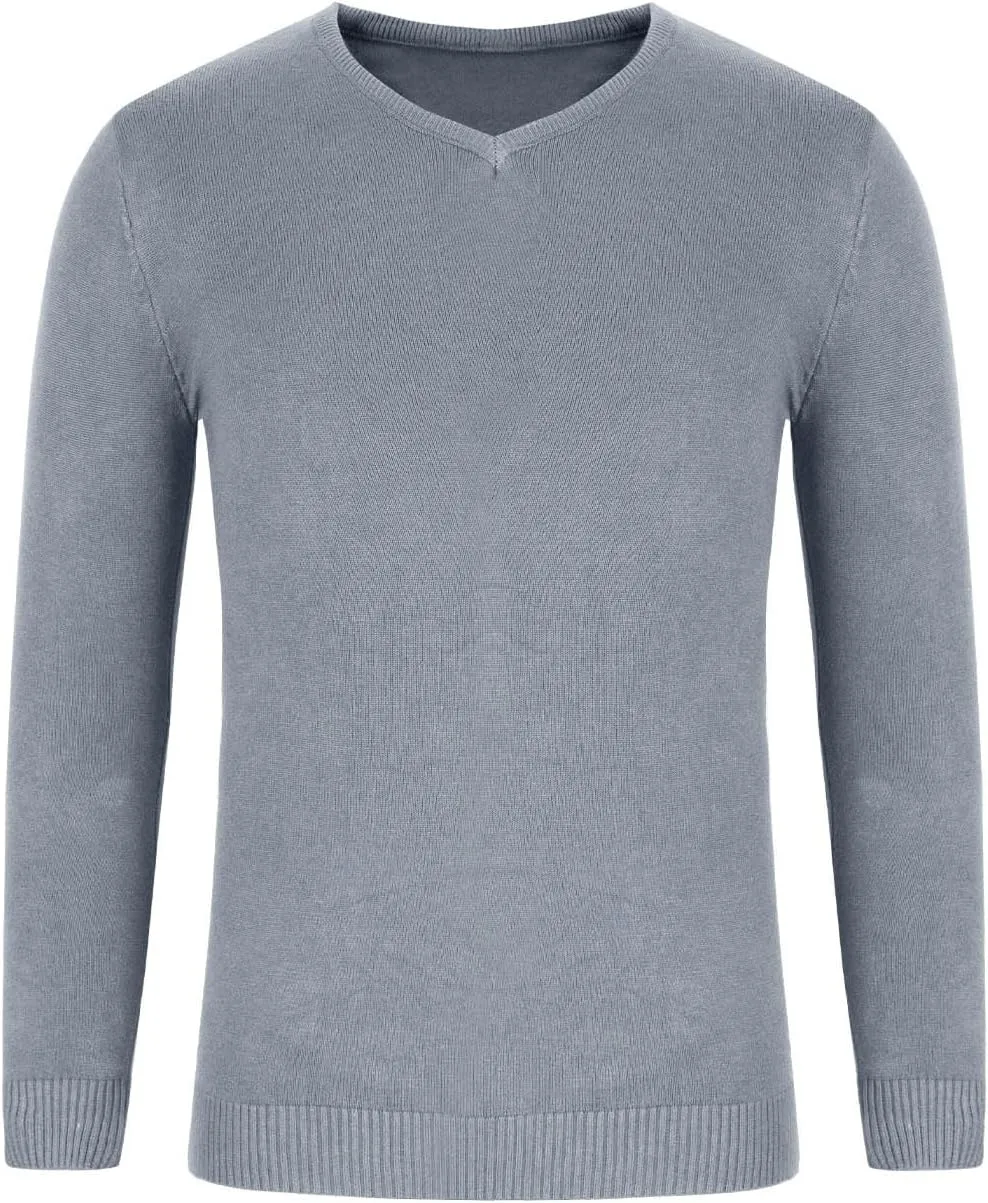 Мужской свитер с v-образным вырезом slim fit — фото 3