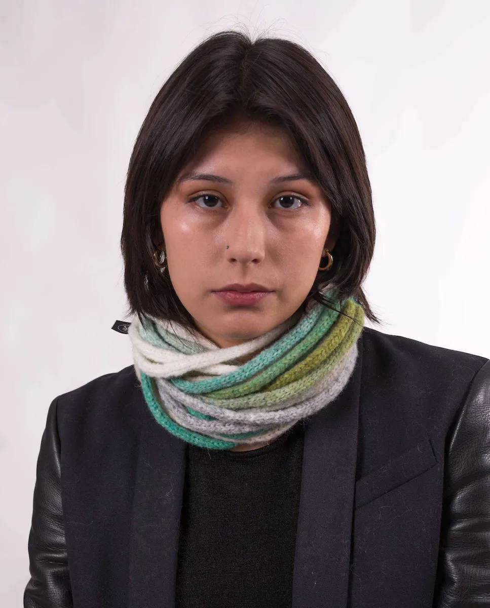 

Женский шерстяной воротник в оттенках зеленого MR Complements, многоцветный