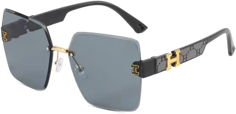 

Модные европейские и американские солнцезащитные очки премиум-класса в крупной оправе | безрамочный декоративный дизайн - роскошный нейтральный оттенок DHJKLUJO, 1