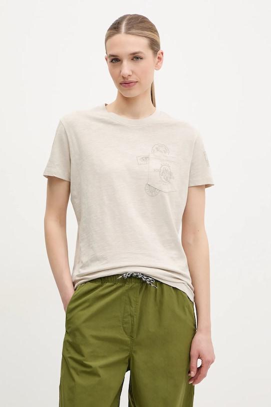 

Хлопковая футболка S-Eclair Napapijri, бежевый