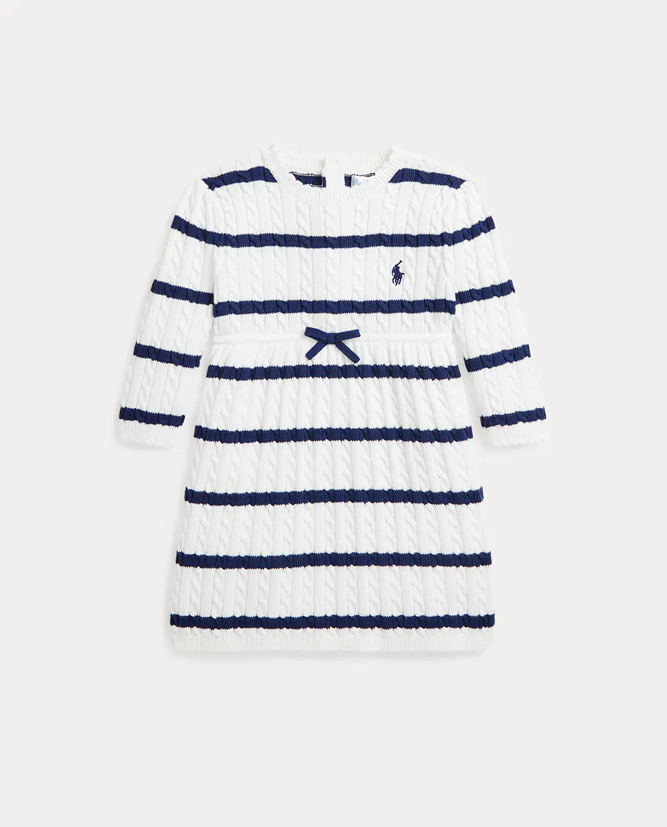 

Хлопковое платье для девочки с длинным рукавом Polo Ralph Lauren, многоцветный