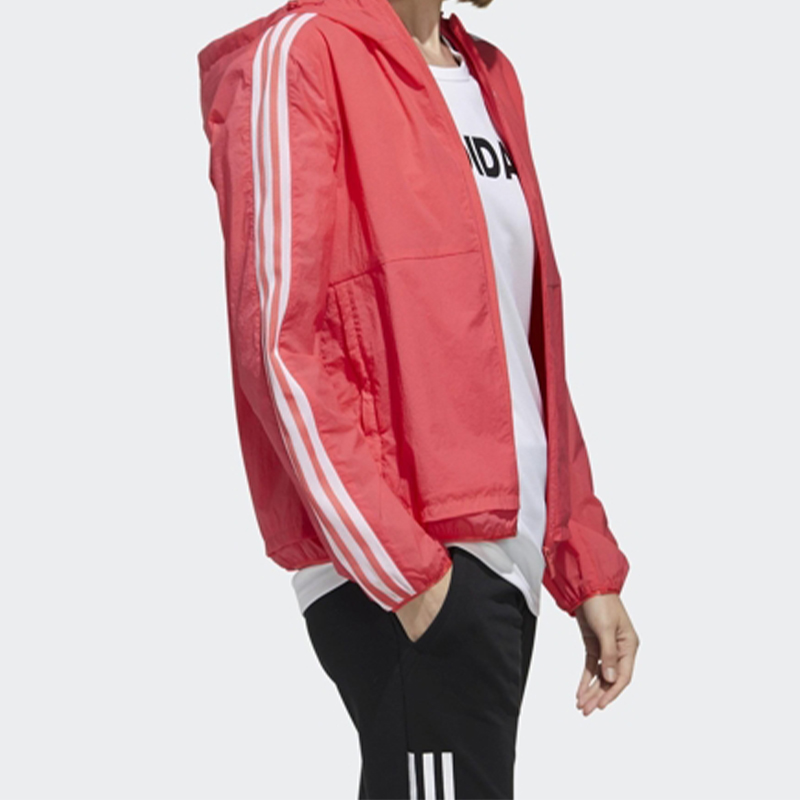Куртка женская ярко-розовая красная флуоресцентная Adidas — фото 4