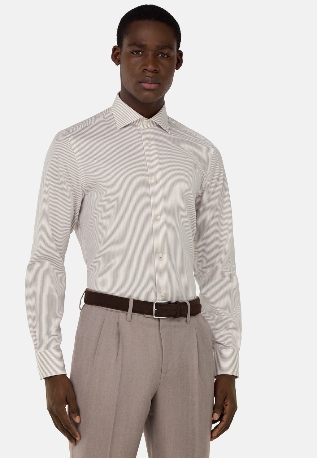 

Официальная рубашка ULTIMATE NON IRON STRIPED Boggi Milano, серо-коричневый