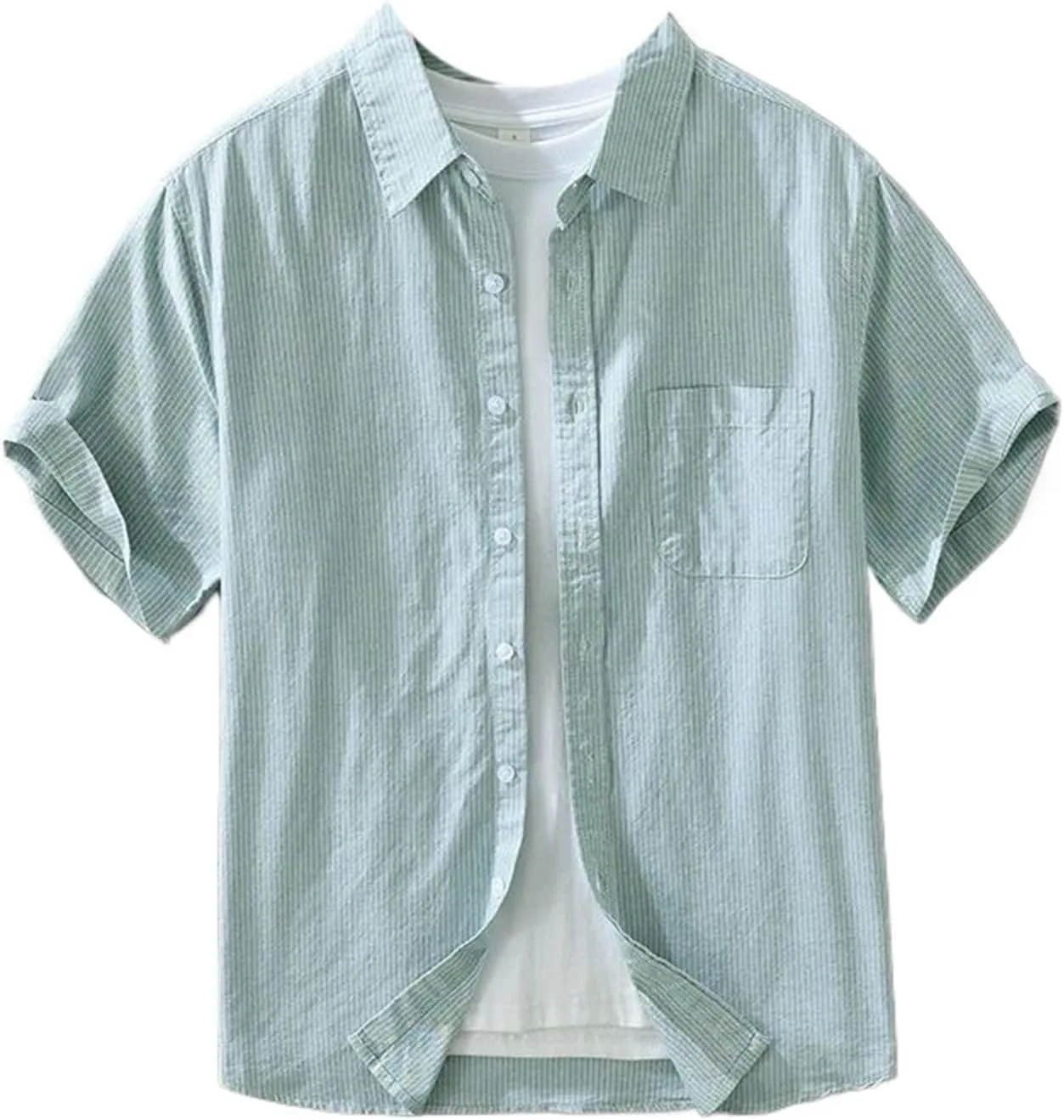 

Мужская футболка с коротким рукавом Casual Loose Oversized в полоску CQJFLQC