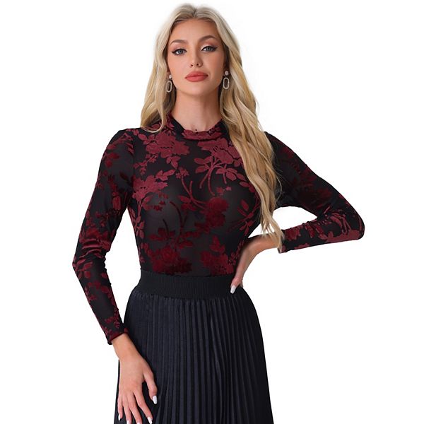 

Женская футболка с прозрачной сеткой и цветочным принтом Allegra K, Black Red, Черный, Женская футболка с прозрачной сеткой и цветочным принтом Allegra K, Black Red