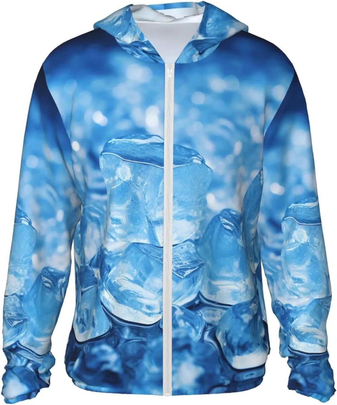 

Толстовка с капюшоном Blue Ice Cube для защиты от солнца UPF 50+ GDSHJKLW