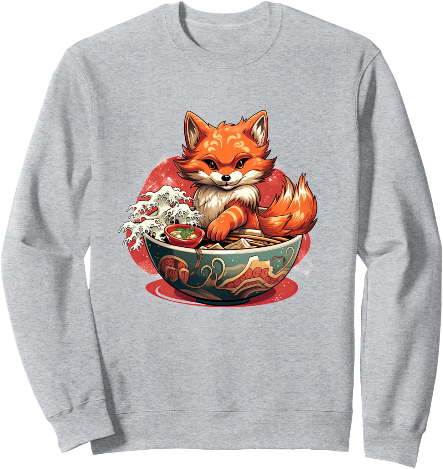 

Толстовка Japanese Ramen Eating Animal Design, серый