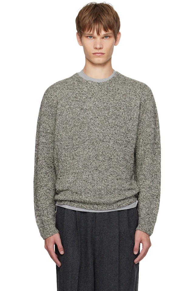 

Auralee Воздушный шелковый шерстяной свитер черно-белого цвета