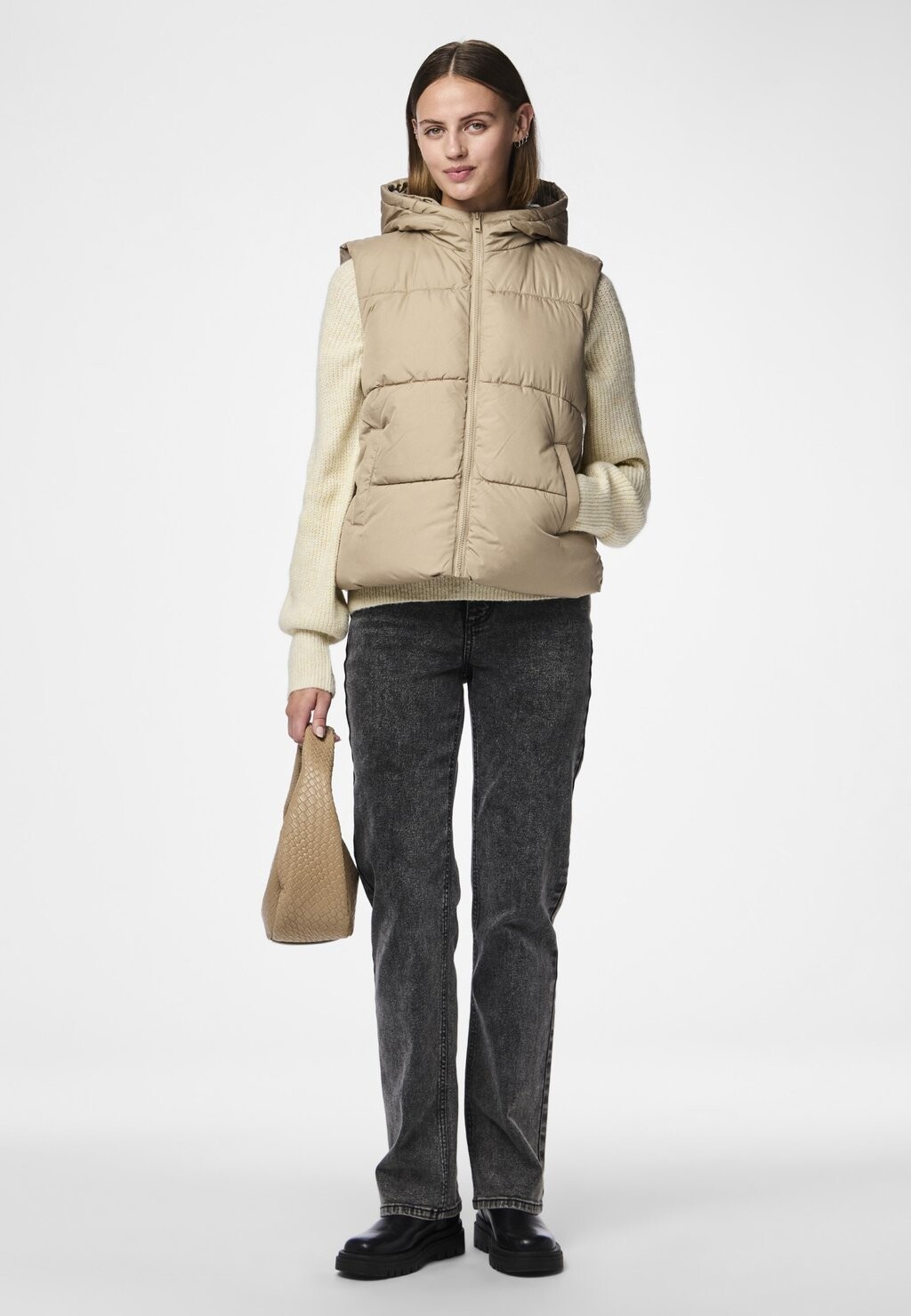 

Жилет PCBEE PUFFER VEST Pieces, бежевый