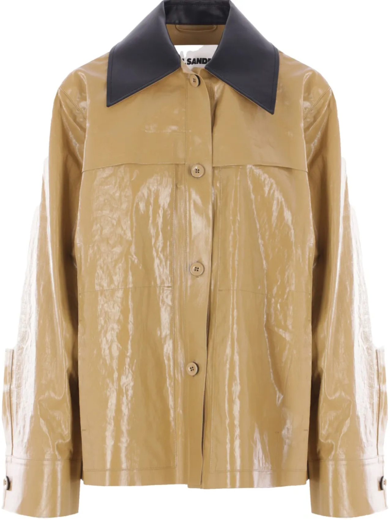 

Льняная куртка с покрытием Jil Sander, коричневый