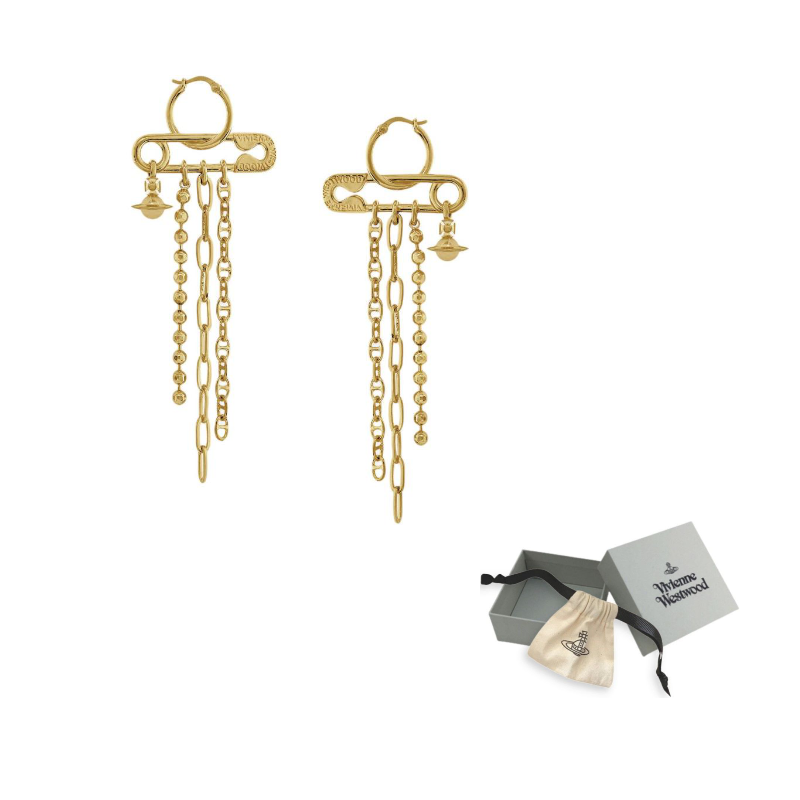 

Золотые серьги из латуни для женщин Vivienne Westwood, золото