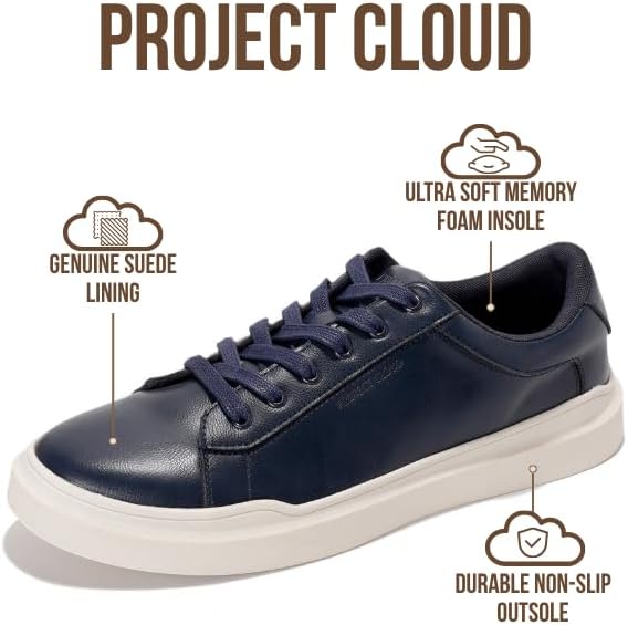 Мужские кроссовки Project Cloud - модные мужские туфли с эффектом памяти - легкие и нескользящие шнуровки - повседневные мужские кроссовки, идеальные для ношения в течение всего дня (Tilton), темно-синий — фото 2