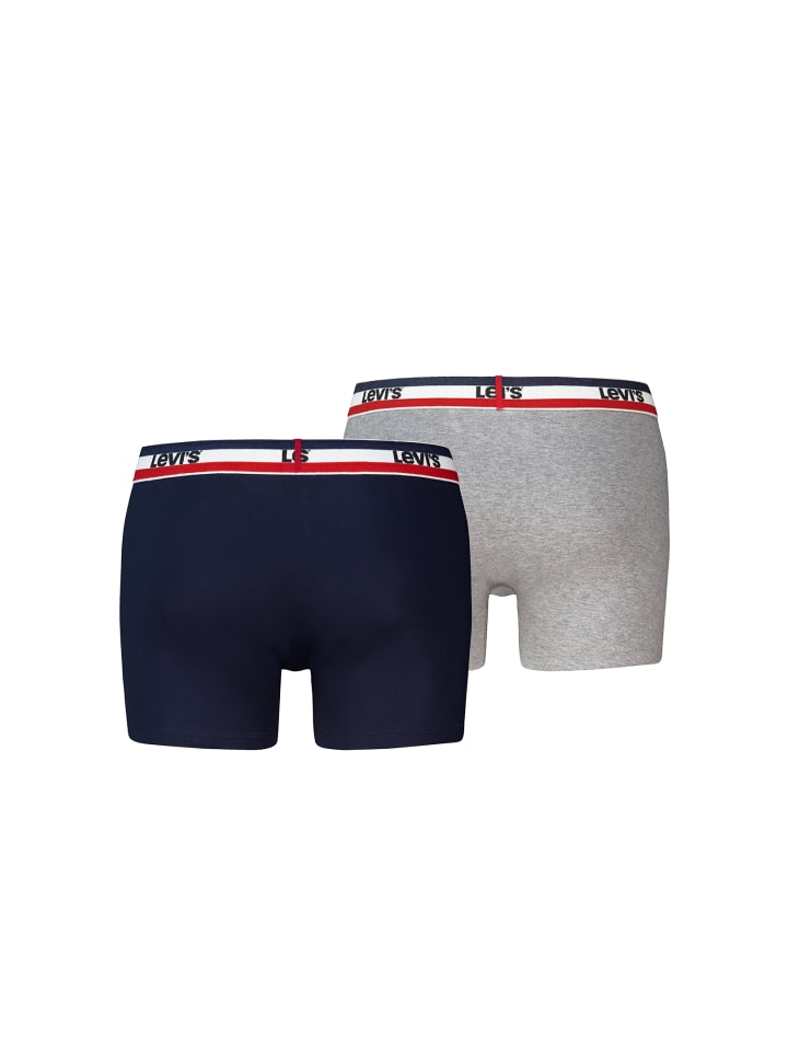 Levi´s Боксерские шорты LEVIS MEN REPEAT SPW LOGO BOXER BRIEF 2P в темно-синем/сером меланже — фото 2