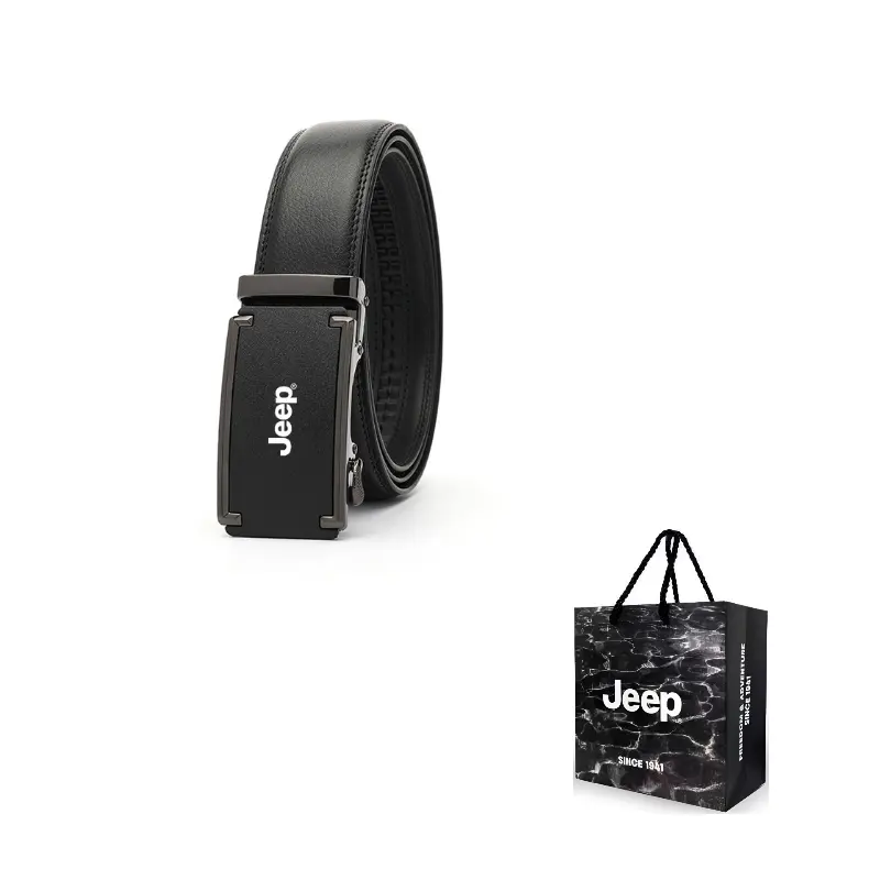 

Кожаный ремень из спилка Cow Unisex 3,5 см Jeep, черный