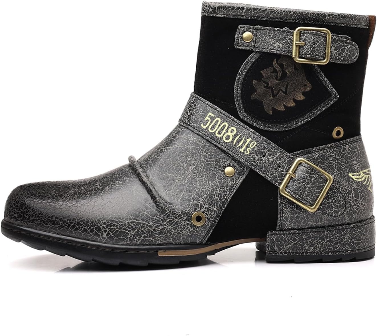 

Мужские западные ботинки Челси с молнией посередине, ковбойские с квадратным носком, подошвой с протектором, противоскользящие, белые мотоботы Generic