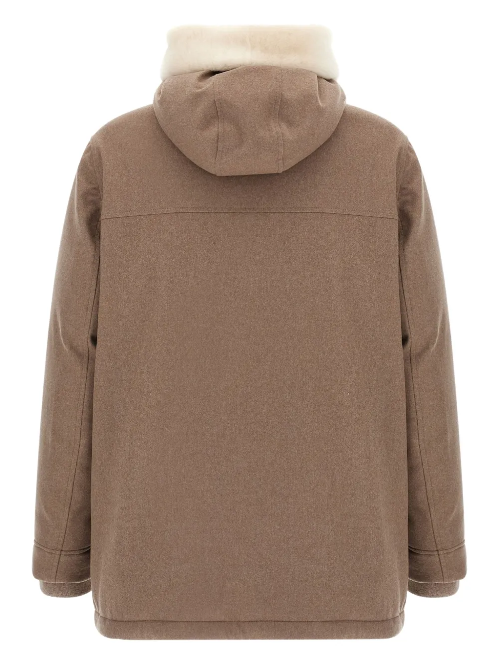 Стеганая парка с деталями из овчины Brunello Cucinelli, коричневый — фото 2