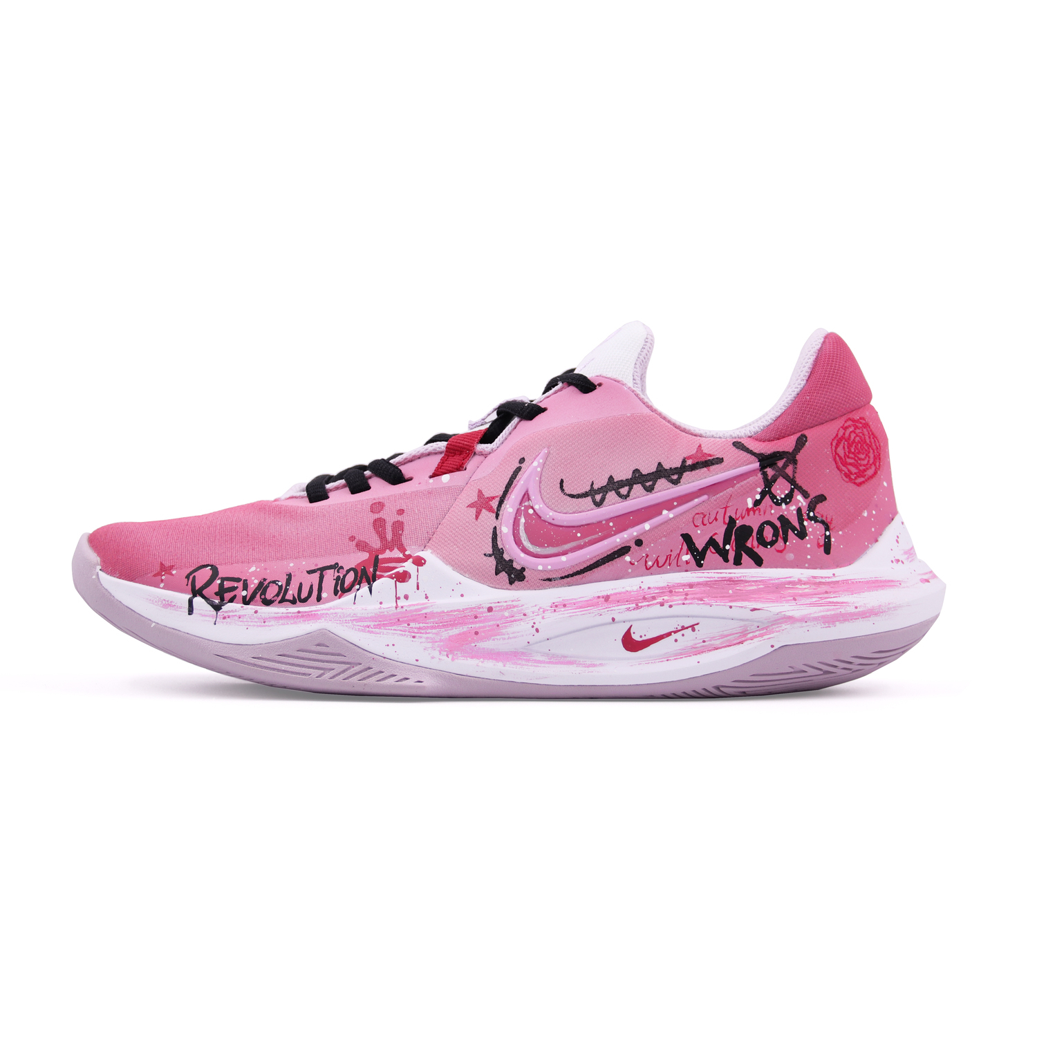 

Nike Precision 6 Rose Mist Blazing Cherry легкие и износостойкие низкие баскетбольные кроссовки мужские фуксия - розово-красные, цвет Rose Red