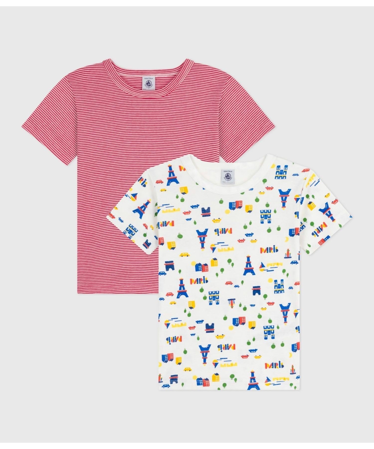 Комплект из 2 футболок с коротким рукавом PETIT BATEAU, Multicolor 1