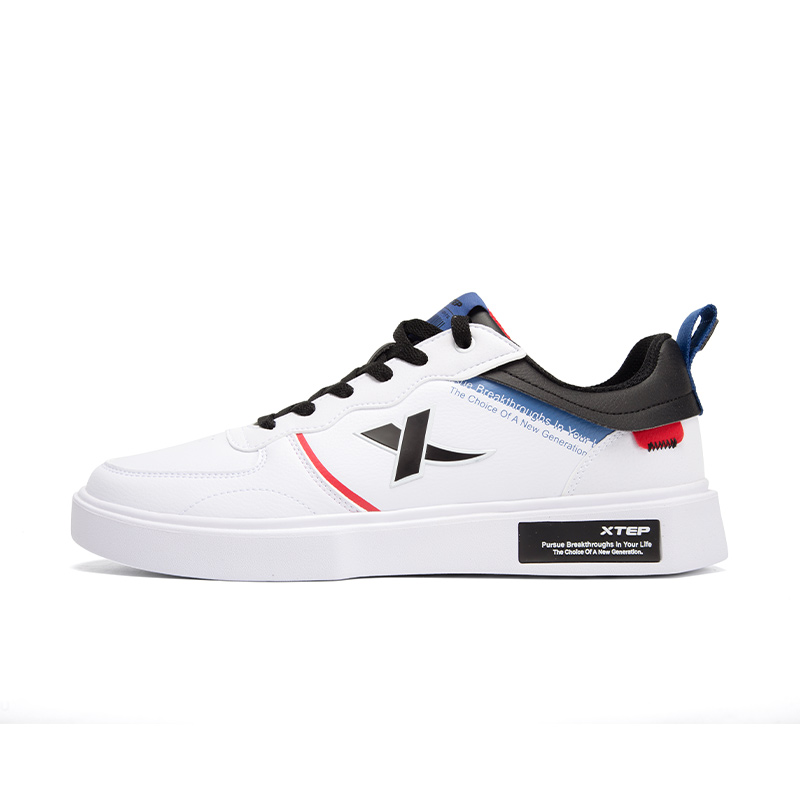 

XTEP Амортизирующие износостойкие низкие скейтерские кроссовки мужские белый черный - белый черный, цвет White Black