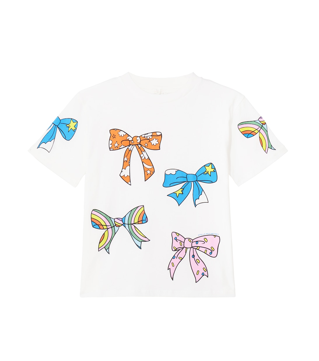 

Футболка из хлопкового джерси с принтом Stella McCartney Kids, слоновая кость