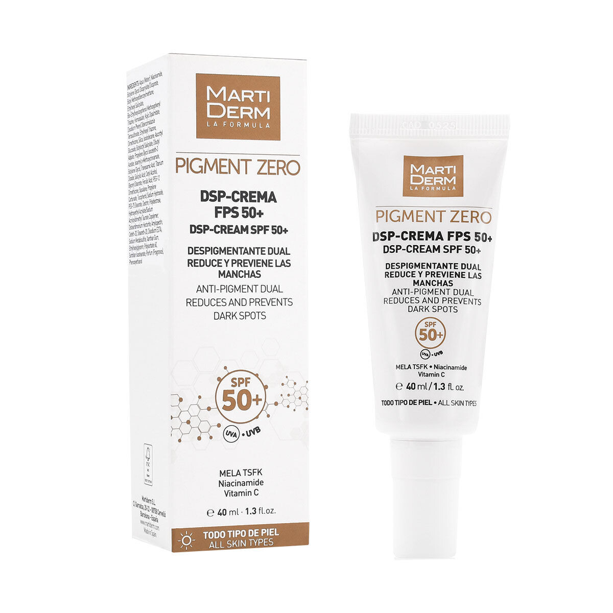 Крем для лица MartiDerm — Депигментирующий против обесцвечивания spf50 Pigment Zero Dsp-Cream Spf50+, 40 мл — фото 4