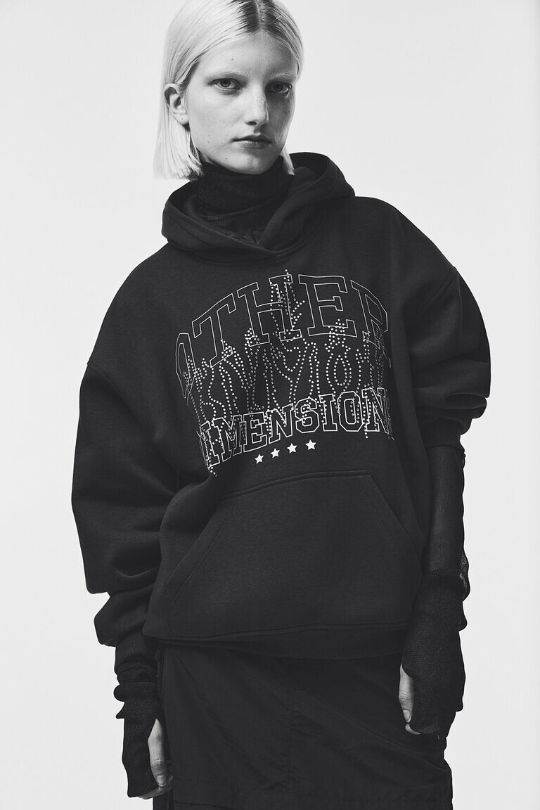 

Толстовка оверсайз с мотивом H&M, черный