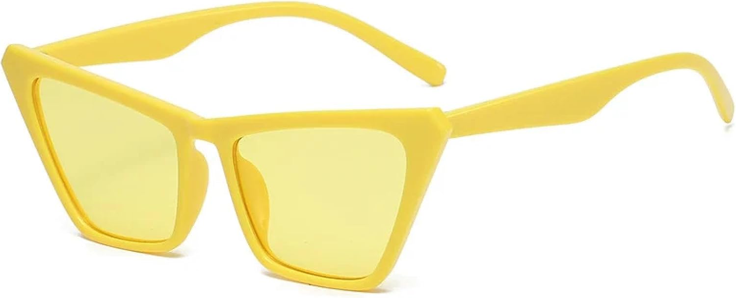 

Солнцезащитные очки с защитой от УФ-излучения UV400 | Панковский градиент "кошачий глаз" | Для женщин и мужчин, для занятий спортом на открытом воздухе и вождения DSVIGF, Yellow-yellow