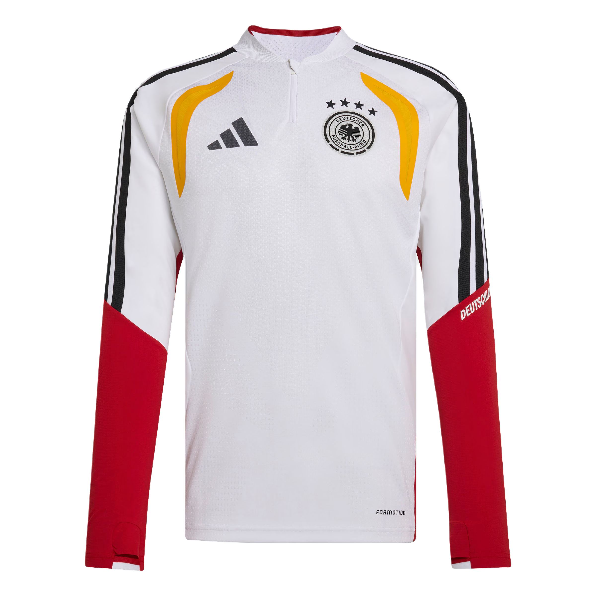 

Футбольная майка Германия мужская Adidas, белый/красный/желтый