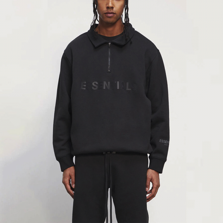 Полузиппуловер Футболка Fear Of God Essentials, Черный — фото 4