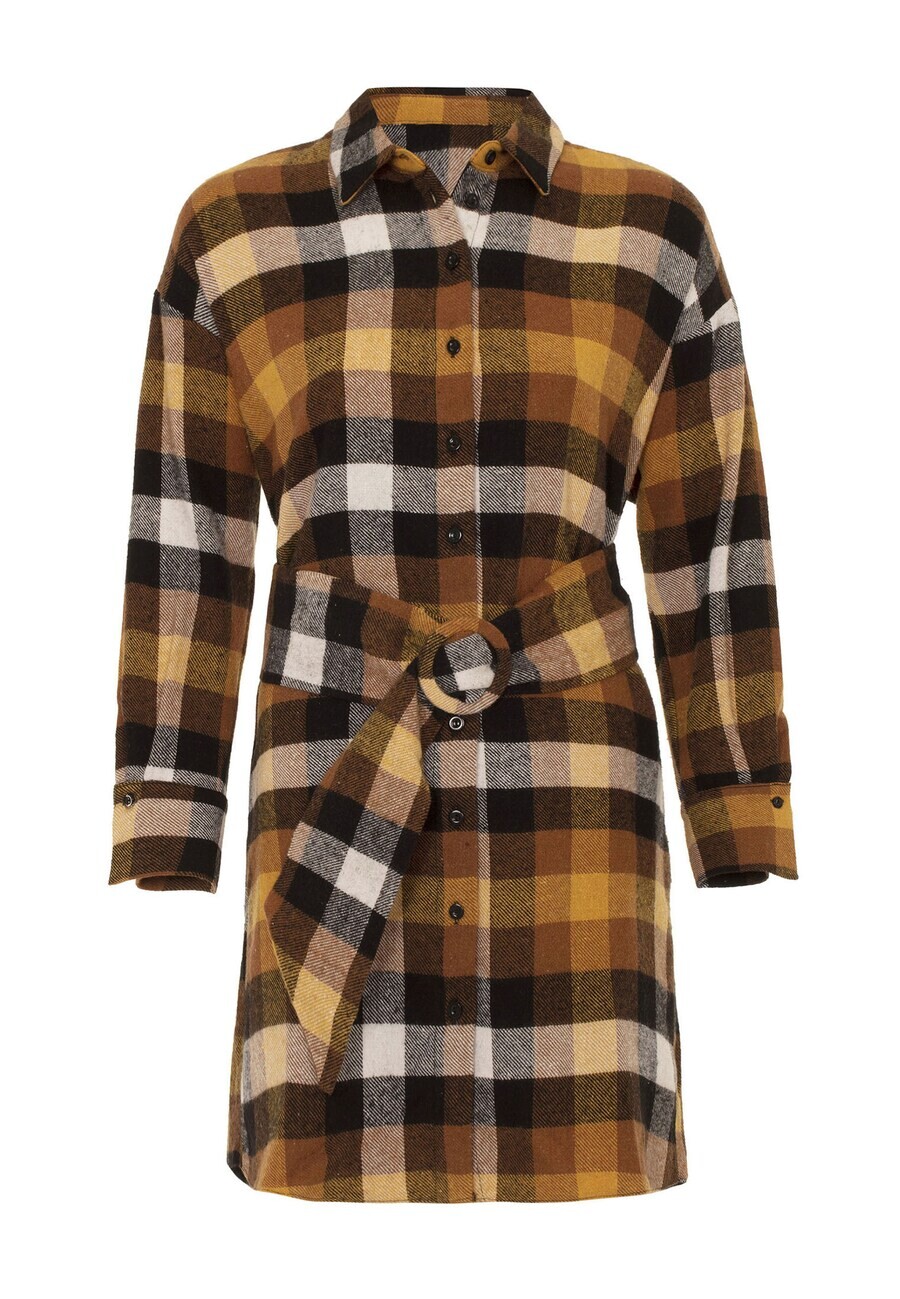 

Платье рубашка Trendyol Between-Seasons Coat, карамельный