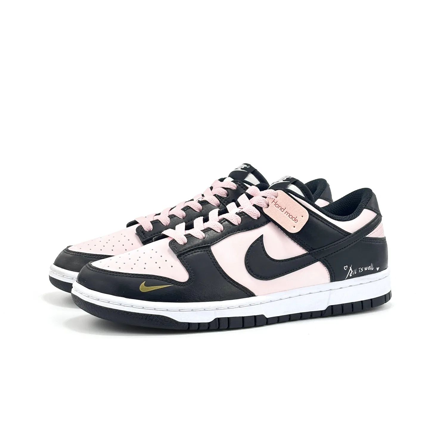 Кроссовки для скейтбординга Nike Dunk дышащие легкие с амортизацией розово-черные — фото 4