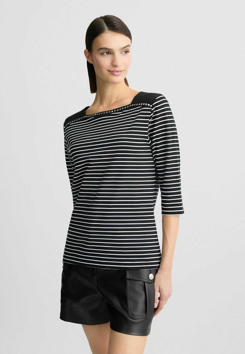 

Топ с длинными рукавами STRIPED LIU JO, черный