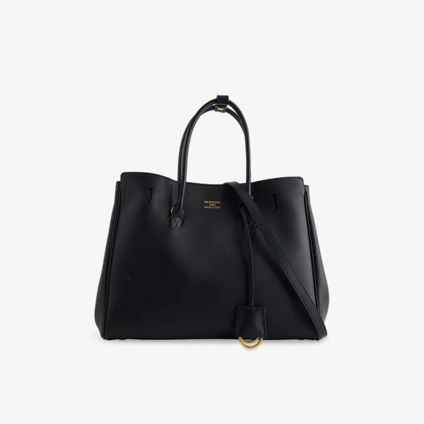 

Сумка-тоут большая кожаная с верхней ручкой Hampton Balenciaga, черный