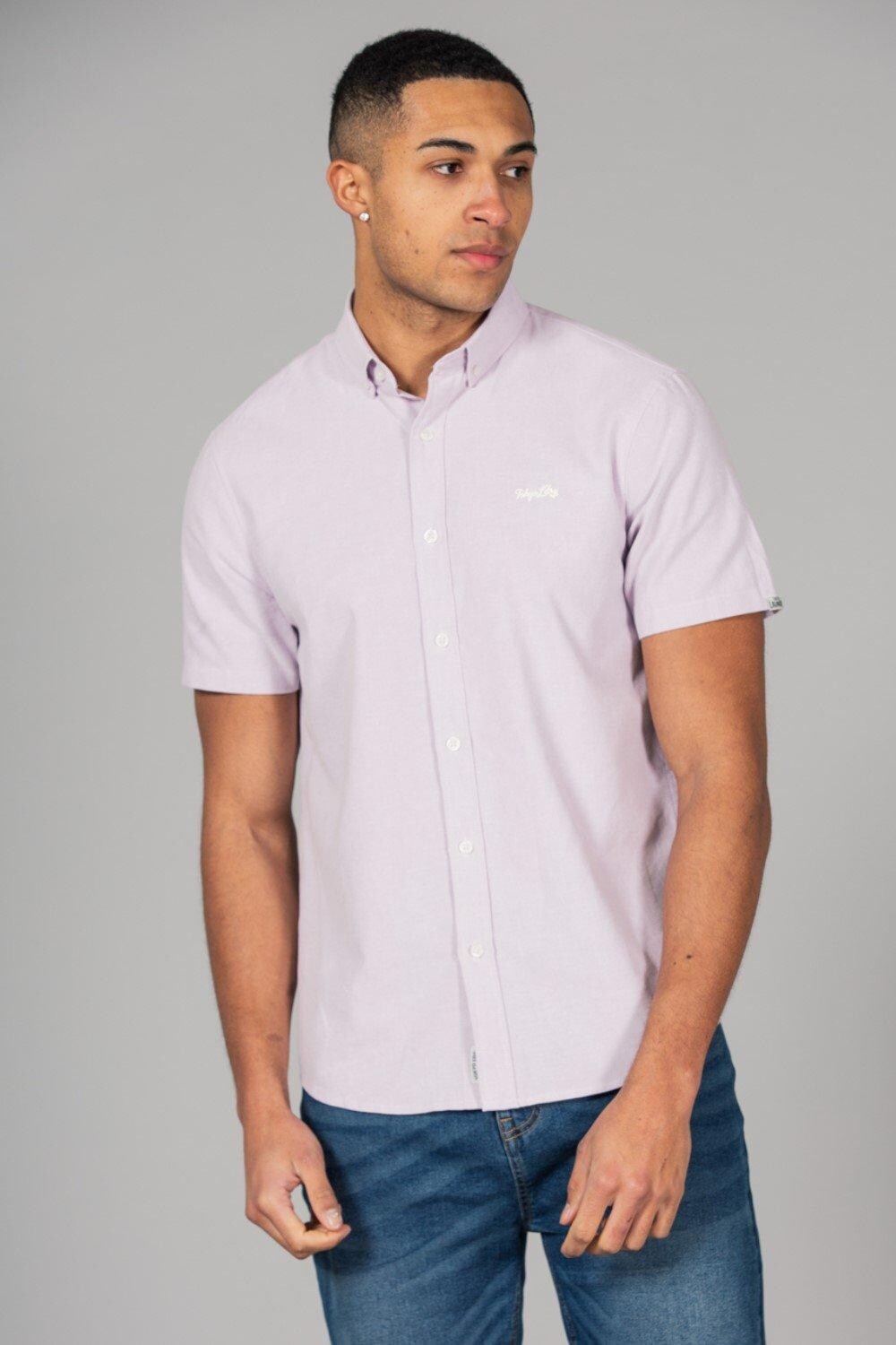 

Хлопковая оксфордская рубашка на пуговицах с короткими рукавами Tokyo Laundry, фиолетовый