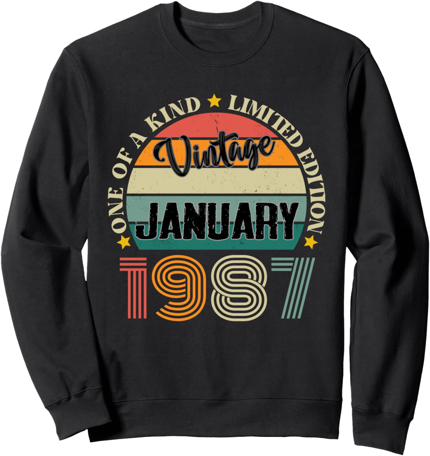 

Винтажная толстовка «37 лет», январь 1987 года, к 37-летию Vintage Birthday Retro Limited Edition Retro Gifts, черный