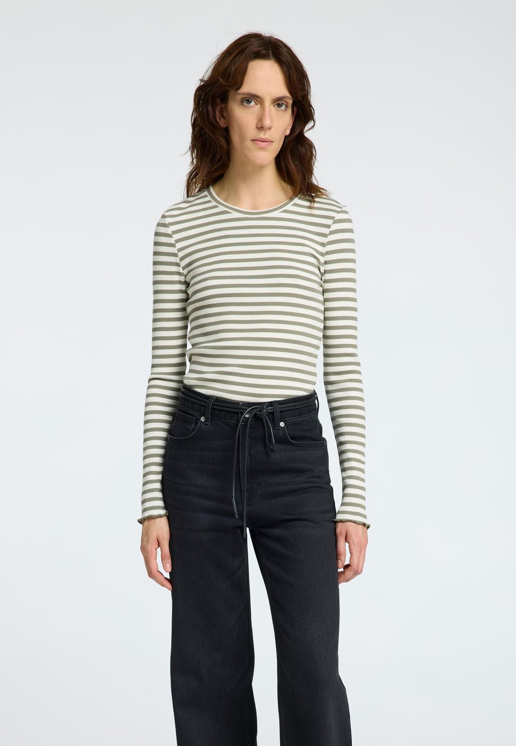 

Топ с длинными рукавами SLFANNA CREW NECK TEE STR NOOS Selected Femme, светло-зеленый