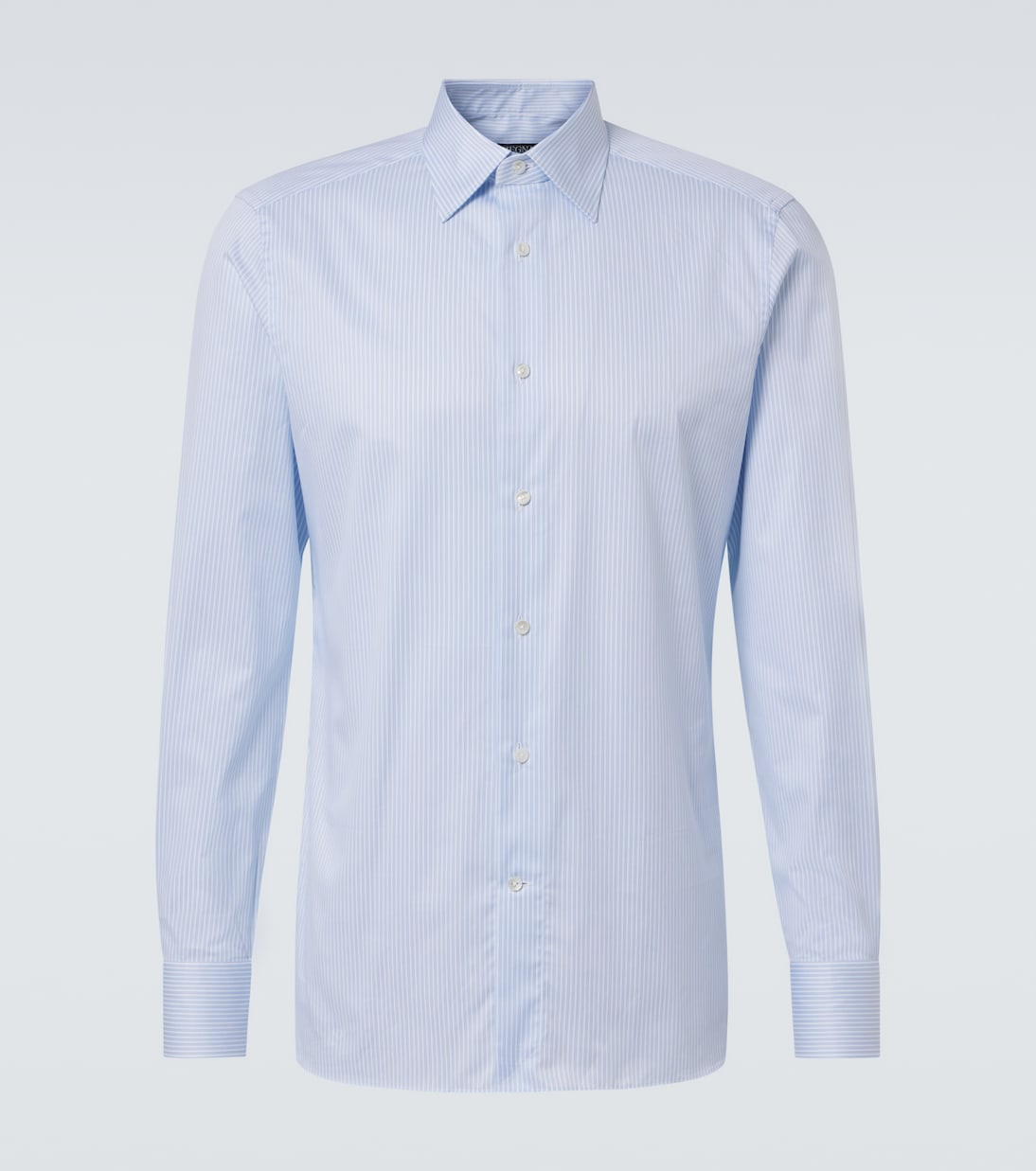 

Рубашка из хлопка в полоску Trofeo Zegna, White And Light Blue