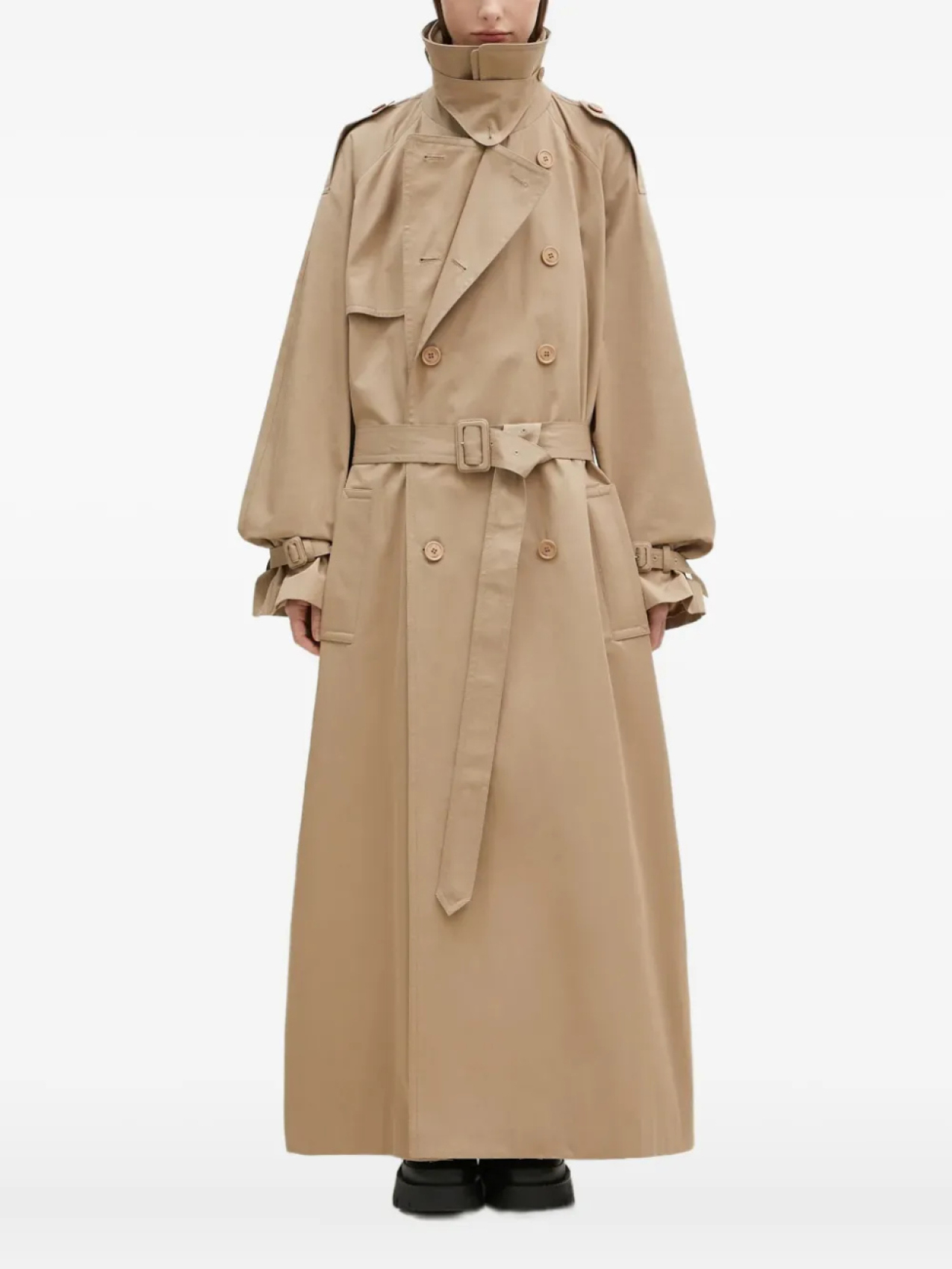 

Двубортный тренчкот с поясом VETEMENTS, нейтральный