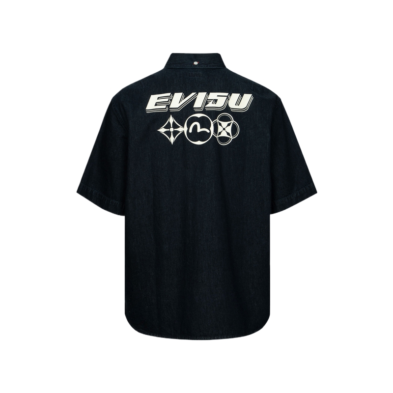 

Рубашка мужская джинсовая синяя Evisu, синий