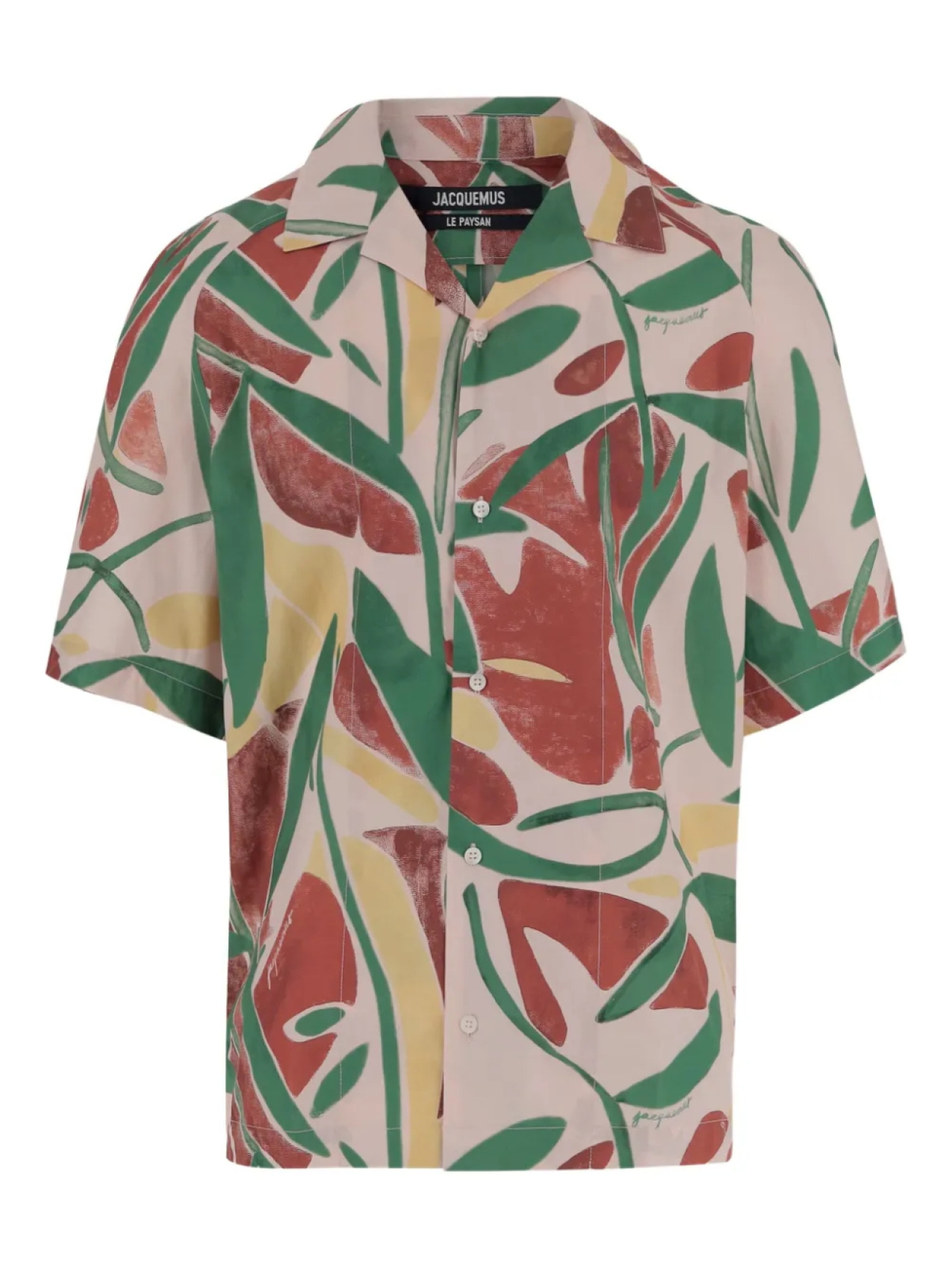 

Рубашка из хлопка с абстрактным принтом Jacquemus, розовый
